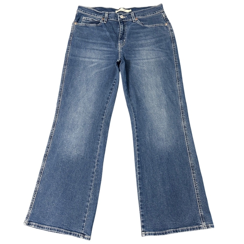 Levi Strauss Signature Vintage Relaxed Boot Cut Jeans Womens 10 Blue Retro 32x29